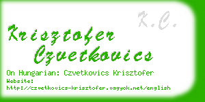 krisztofer czvetkovics business card